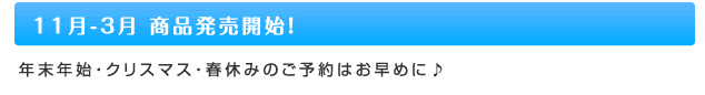 11月-3月 商品発売開始！