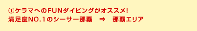 ①ケラマへのFUNダイビングがオススメ！満足度NO.１のシーサー那覇⇒那覇エリア