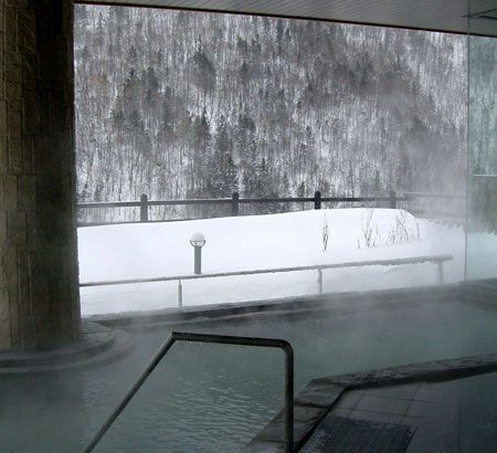 冬は一面銀色の景色を眺めながら、湯浴みをお楽しみください。