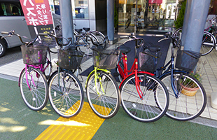 市内中心部へお出かけなら自転車が便利！観光はもちろん、お仕事にもご活用ください。