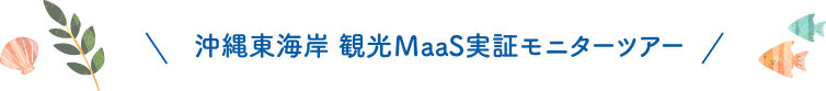 沖縄東海岸観光ＭaaS実証モニターツアー