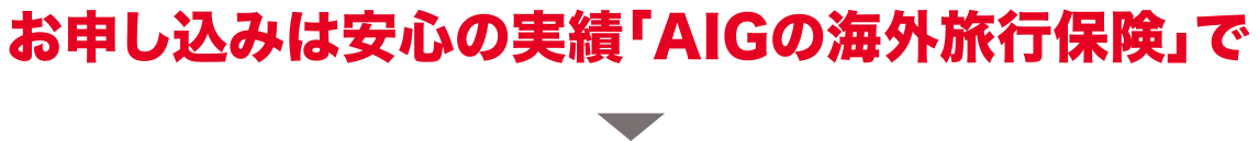 お申し込みは安心の実績「AIGの海外旅行保険」で