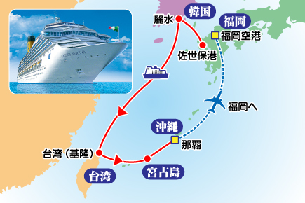 福岡からはじまる桜咲く咲く九州へ・韓国へ!map