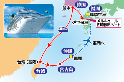 福岡からはじまる桜咲く咲く九州へ・韓国へ!《欲張りプラン》8日間map