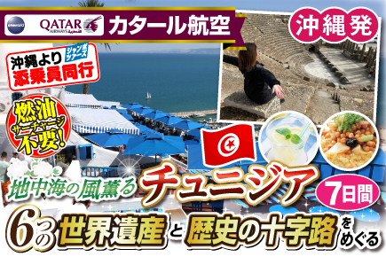 地中海の風薫るチュニジア6つの世界遺産と歴史の十字路をめぐる7日間