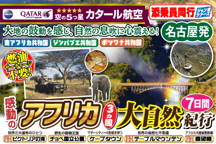 感動のアフリカ3カ国大自然紀行7日間