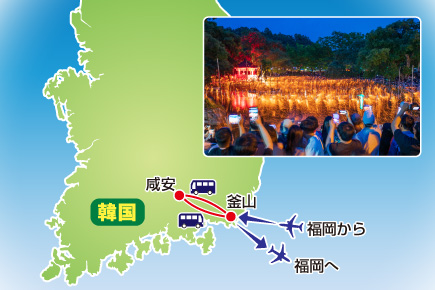 【10月15日出発限定】韓国伝統の火祭り「咸安落火ノリ」鑑賞と秋の釜山3日間