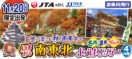 【11月20日出発限定】仙台直行チャーター便を利用!《Cコース》五感で楽しむ秋！紅葉彩る南東北よくばりツアー4日間