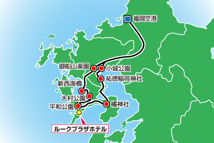 春爛漫!情緒溢れる九州8大桜物語2日間map