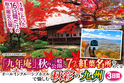 「九年庵」秋の一般公開へ!7つの紅葉名所をめぐる秋彩の九州3日間