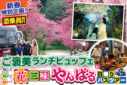 《新春特別企画!》ご褒美ランチビュッフェと花三昧やんばる(日帰りバスツアー)