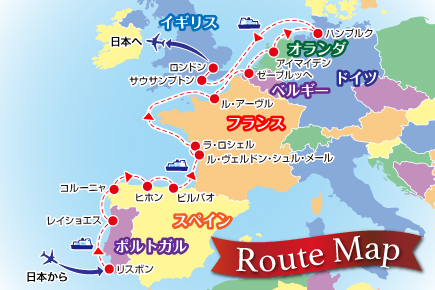 【ノルウェージャン・スターで航く】至高のヨーロッパ7ヶ国大航海クルーズ20日間map