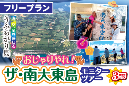 フリープラン★おじゃりやれ!ザ・南大東島（うふあがり島）モニターツアー3日間フリープラン