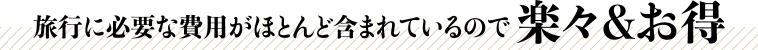 旅行に必要な費用がほとんど含まれているので楽々＆お得