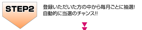 登録いただいた方の中から毎月ごとに抽選！自動的に当選のチャンス！！